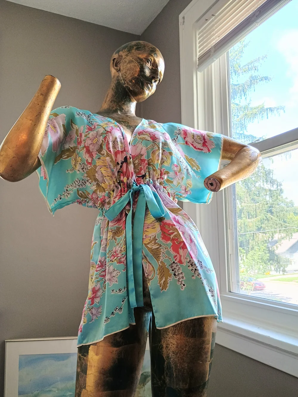 🩵 COQUETTE GIRL 🩵 RARE, Hyper Feminine, 100% Silk, Sm, Floral Kimono, CAbi